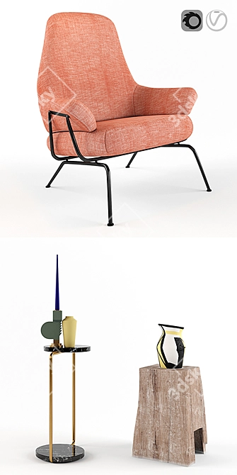 Hai Chair: Versatile Fiberglass Dressing Stool 3D model image 2