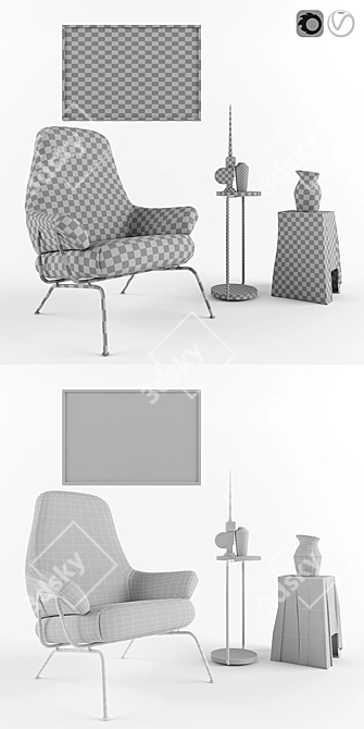 Hai Chair: Versatile Fiberglass Dressing Stool 3D model image 3