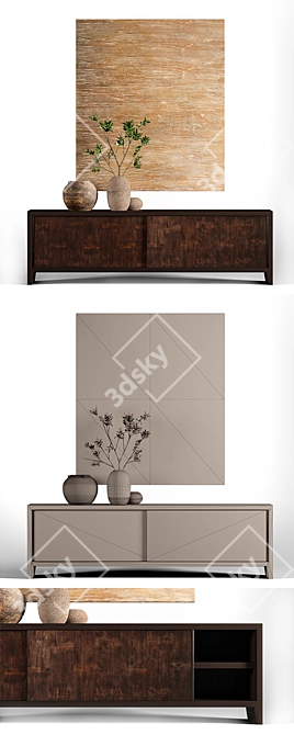 Wyeth Split Bamboo Media Sideboard 3D model image 3