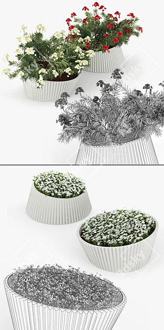 Modular Concrete Planter: LENA by Ruisanchez 3D model image 3