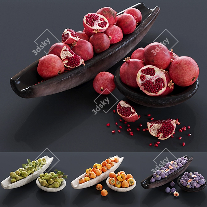 Fresh Fruit Assortment 3D model image 1