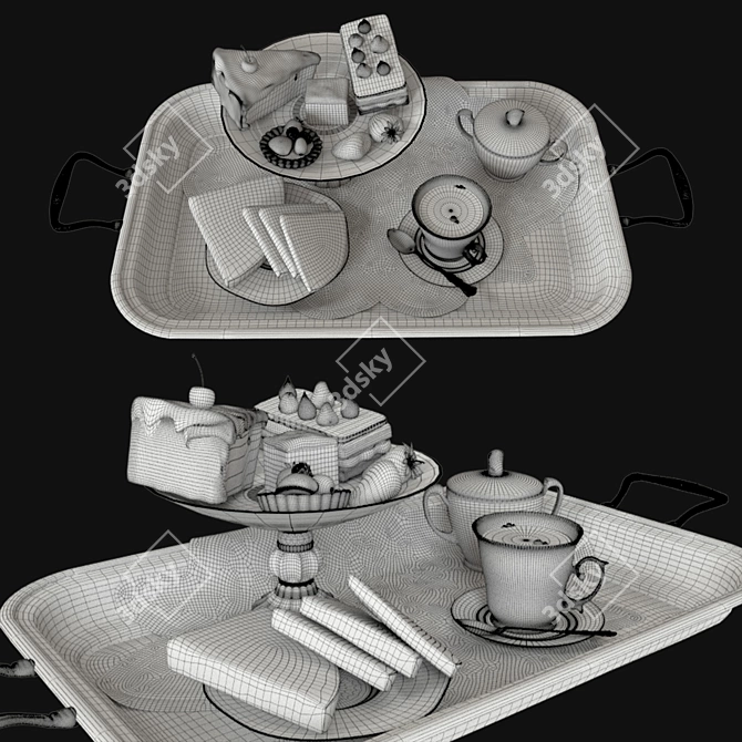 Morning Bliss: A Bedside Brunch 3D model image 2