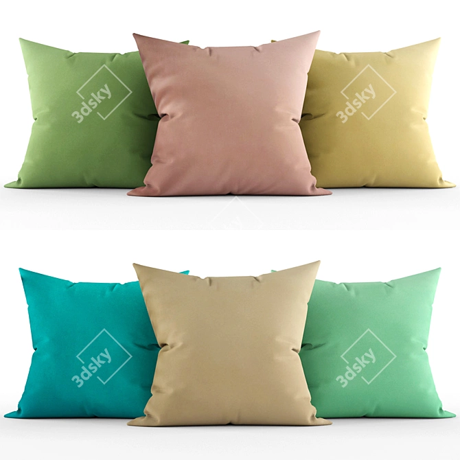 Elegant Throw Cushions 3D model image 1