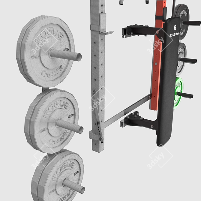 Home Gym CrossFit Wall Rack 3D model image 3