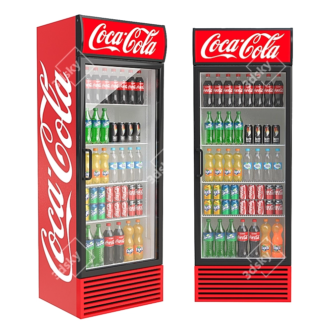 Cool Refreshment Fridge 3D model image 1