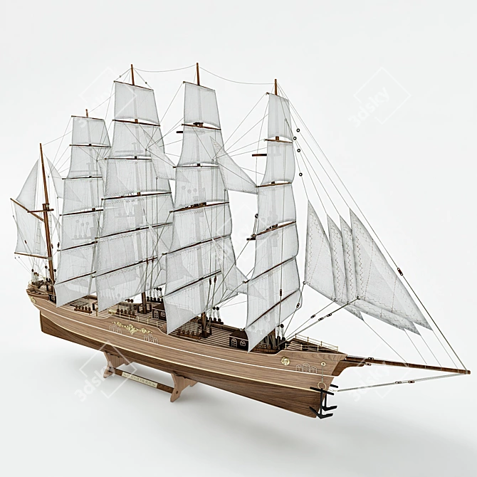 Elegant Sailboat Model - 960x600x240mm 3D model image 3