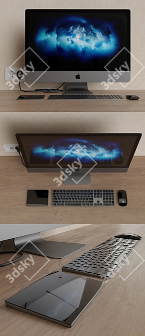  Sleek iMac Pro Space Gray: Powerful Performance in a Stylish Package 3D model image 2