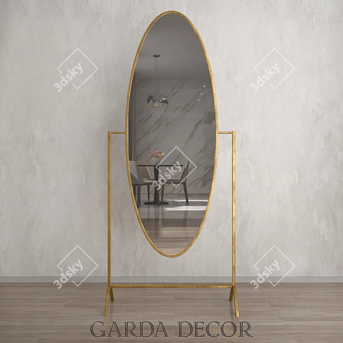 Garda Outdoor Mirror: Elegant Garden Decor 3D model image 1