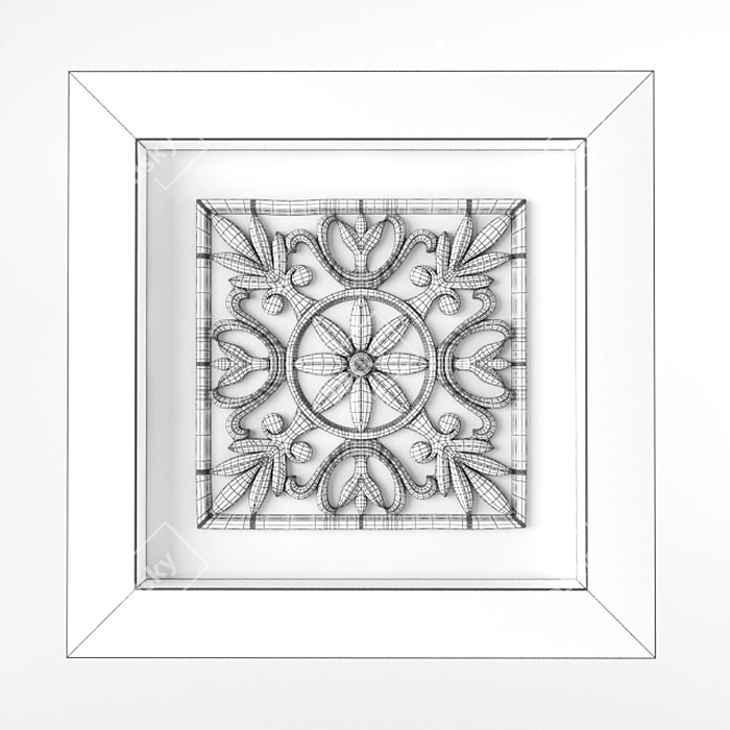 Modern Square Metallic Decor 3D model image 3