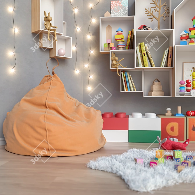 Kids Furniture and Toy Set 3D model image 2