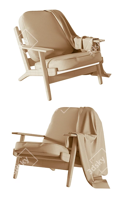 Plank: Luxurious Designer Armchair 3D model image 3