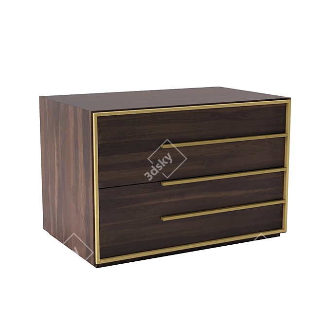 Calvin Modern 36" Left Nightstand 3D model image 1