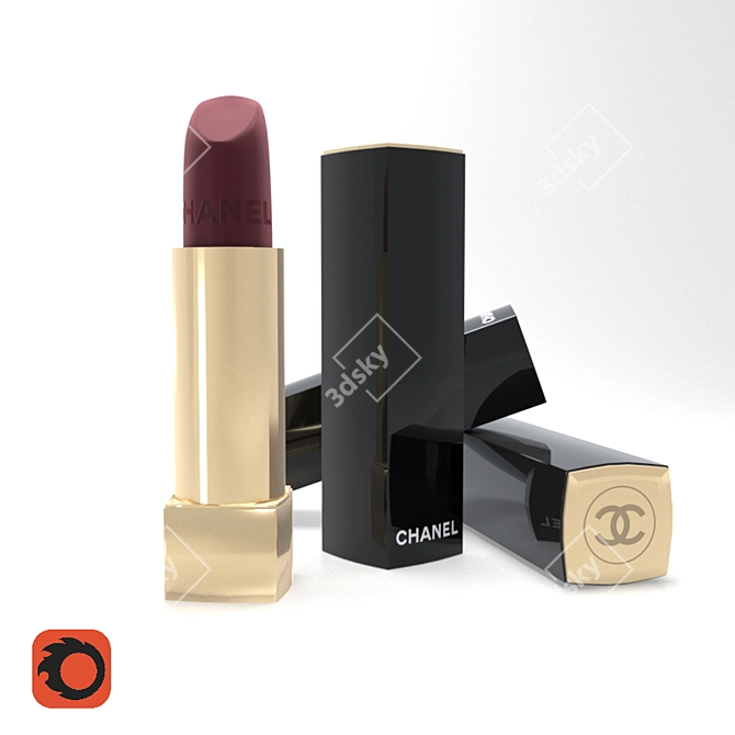 Chanel Rouge Velvet Lipstick: Bold and Beautiful 3D model image 1