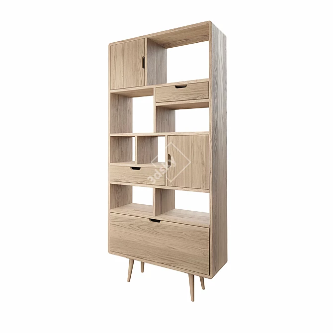 Oakwood Jackson Shelving 3D model image 2