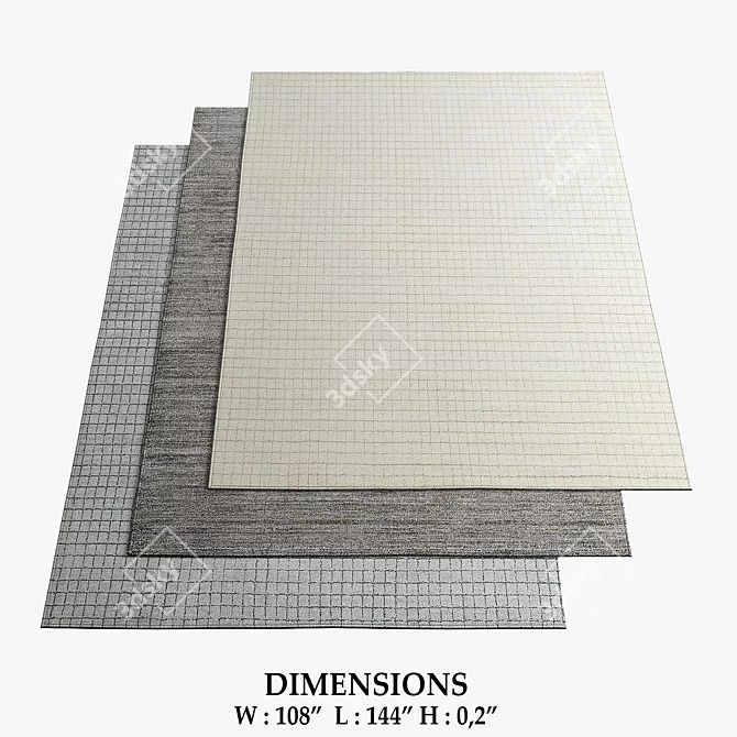 Elegant Restoration Hardware Rugs 3D model image 1