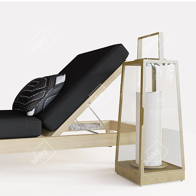 Teak Chaise: BALMAIN Luxury Lounger 3D model image 2