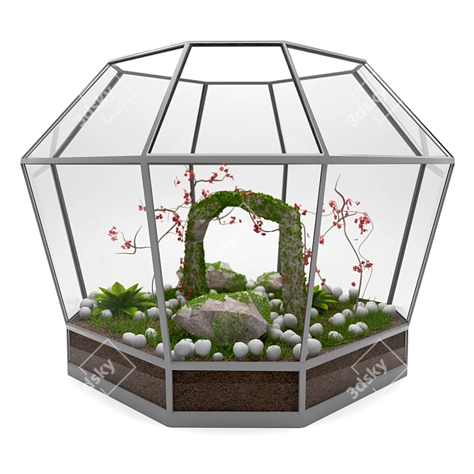 Serene Garden Florarium 3D model image 1