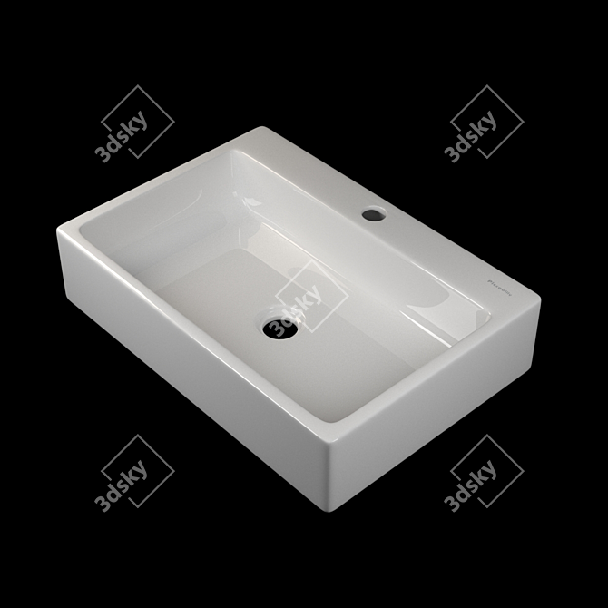 Elegant Ceramic Piccadilly Wash Basin 3D model image 1