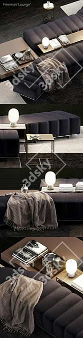 Elegant Minotti Freeman Lounge Set 3D model image 2