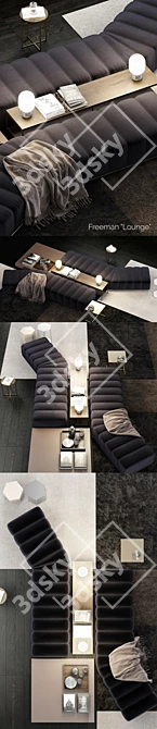 Elegant Minotti Freeman Lounge Set 3D model image 3