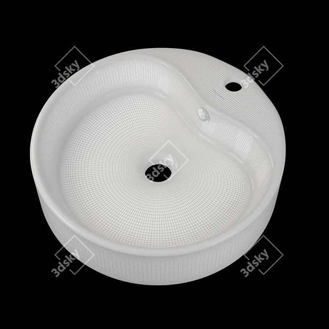 Elegant Piccadilly KN-749 Wash Basin 3D model image 2