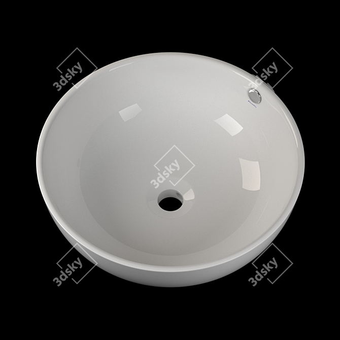 Elegant Porcelain Piccadilly Wash Basin 3D model image 1