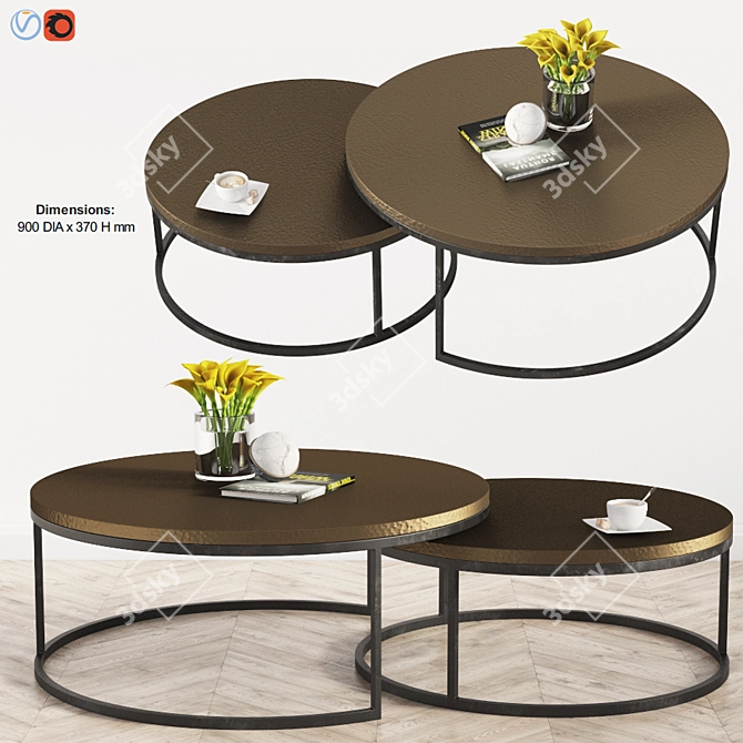 Malay Nested Coffee Tables 3D model image 1