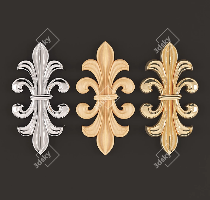 Elegant Decorative Wall Panel 3D model image 1