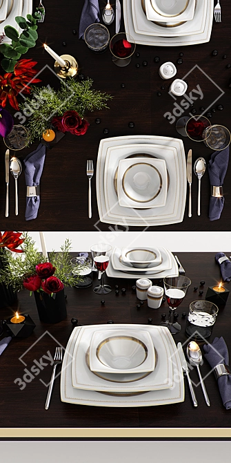 Jumbo Lucida Dining Set: Elegant, Functional, and Spacious 3D model image 2