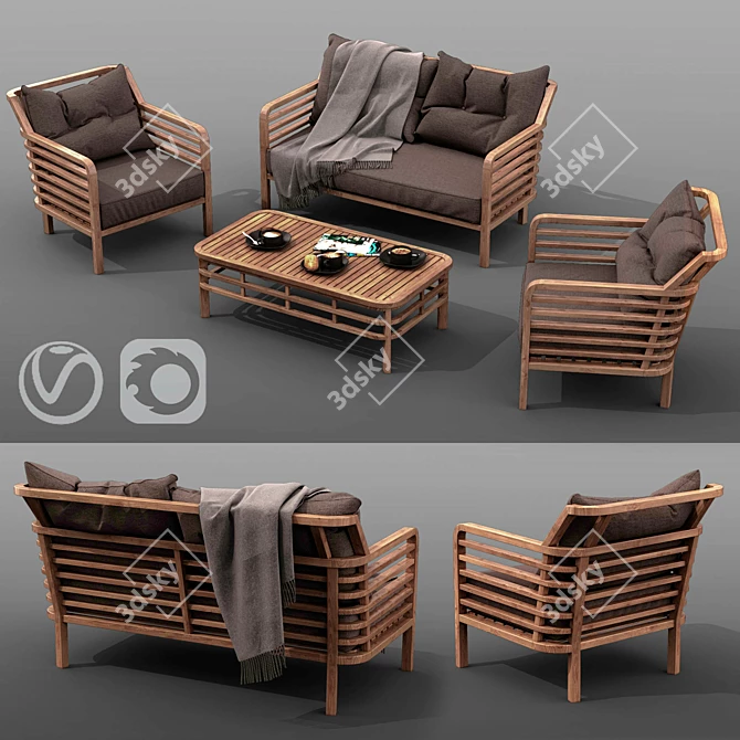 Outdoor Elegance: AZZURA Colorado Set 3D model image 1