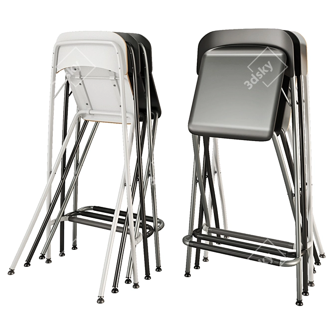 Compact and Stylish Bar Chair 3D model image 3