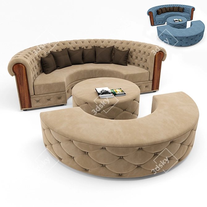 Product Title: Innovative Sofa Bed Combo 3D model image 1
