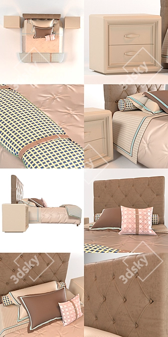 Love Love Halley Bed 3D model image 2