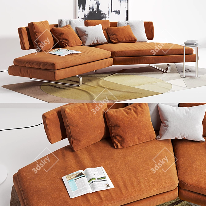 Modern Arne Sofa Set with Accessories 3D model image 2