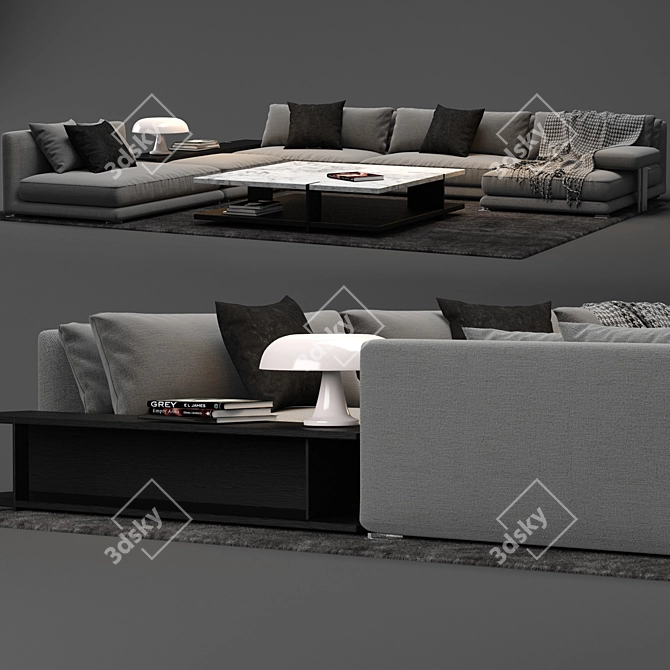 Poliform Bristol - Elegant Sofa for Modern Living 3D model image 2