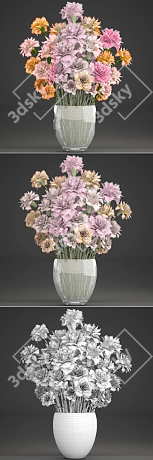 Spring Blooms: 10 Carnation Collection 3D model image 3
