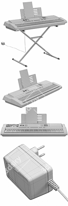 Casio WK-210: Versatile Synthesizer with 76 Keys 3D model image 3