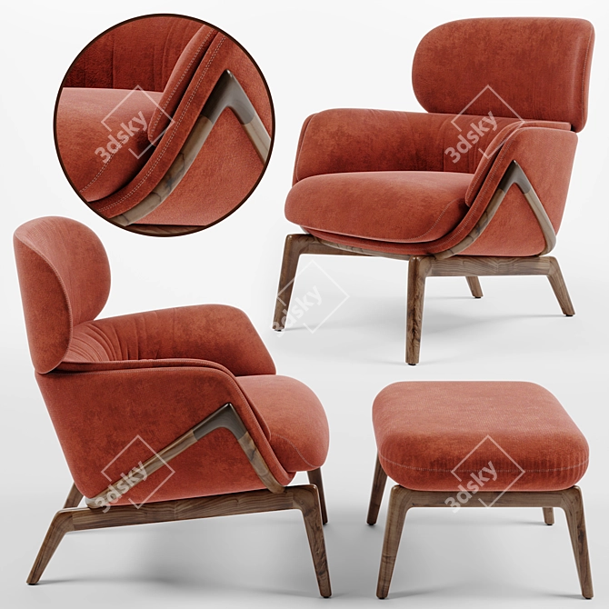 Contemporary Comfort: Luca Nichetto Elysia Chair 3D model image 1