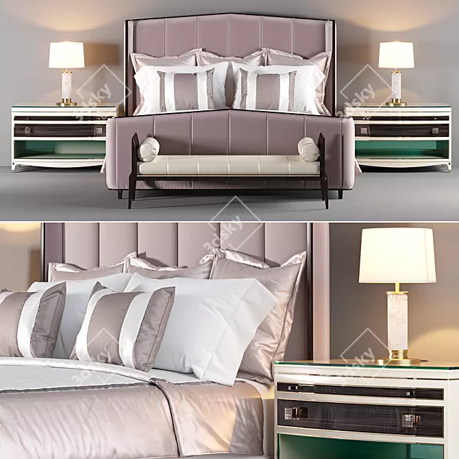 2012 Version Bed - Stunning Design 3D model image 1