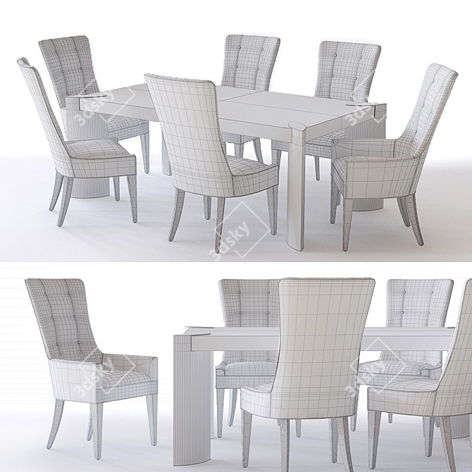 Elegant Bernhardt Profile Dining Set 3D model image 3