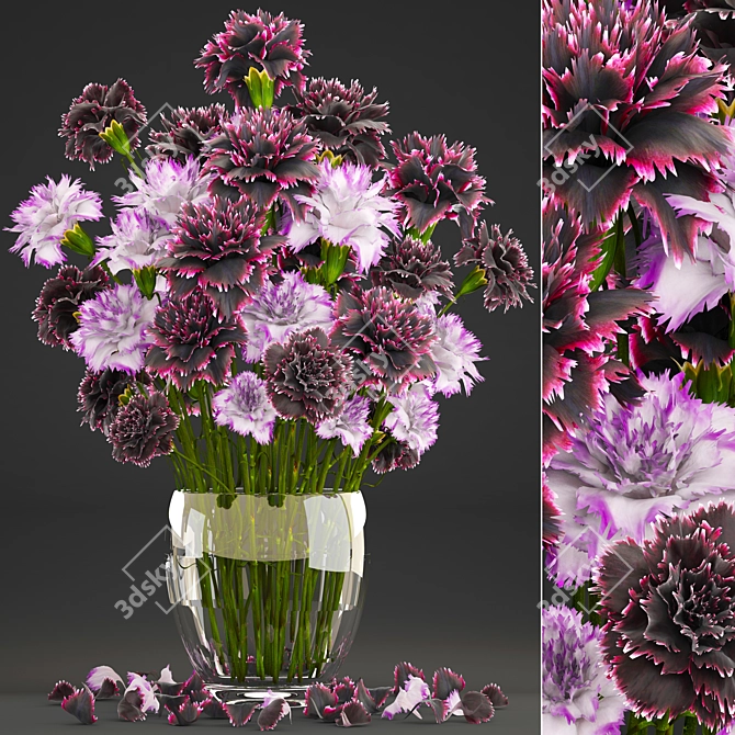 Springtime Blooms: Carnation Collection 3D model image 1