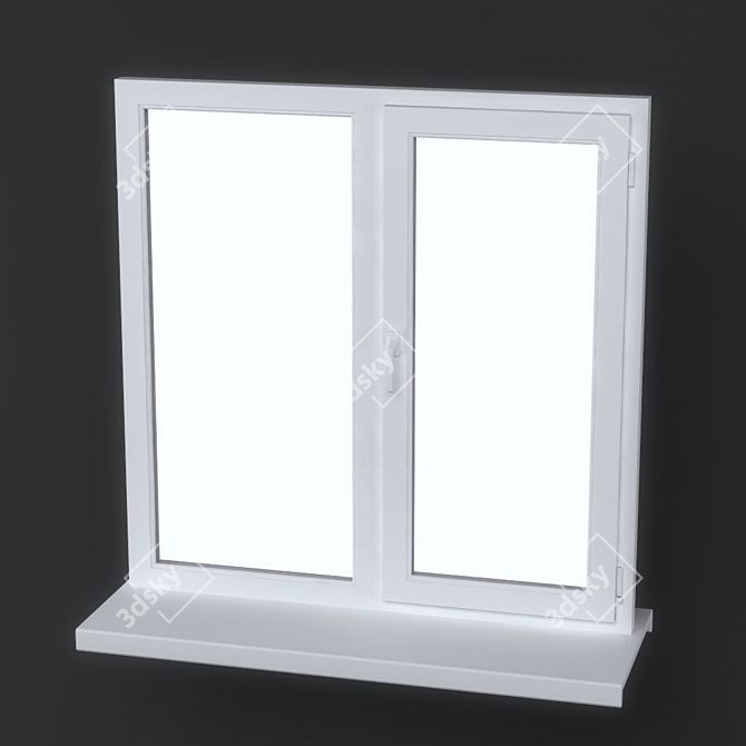 Durable Plastic Window: Energy-Efficient 3D model image 1