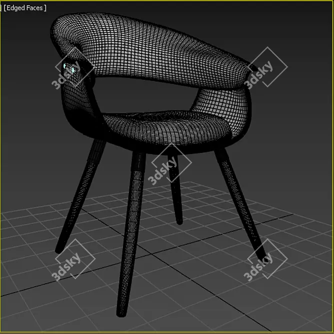 Elegant Grafton Dining Chair 3D model image 3