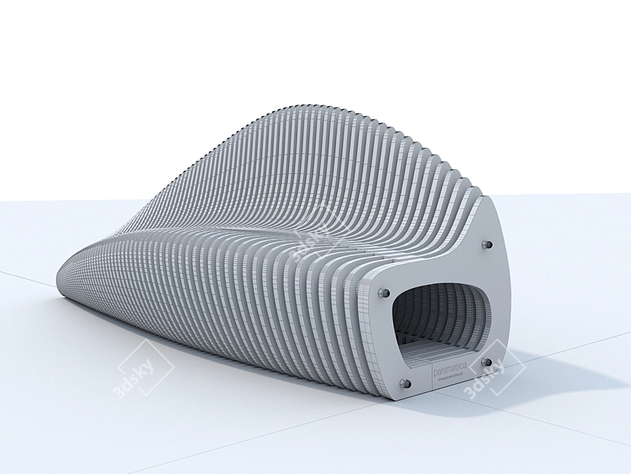 Modular Outdoor Bench "Parametrica S-3.1 3D model image 3