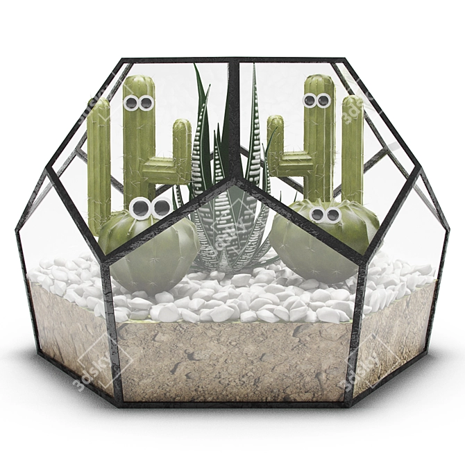 Modern Glass Florarium 3D model image 2