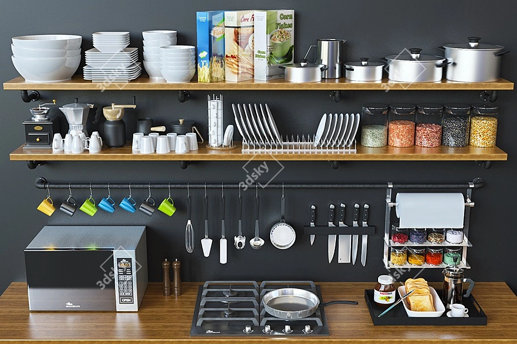 Kitchen Bliss: 6-Piece Decor Set 3D model image 2