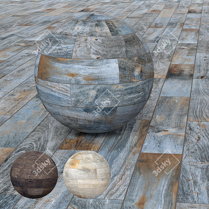 La Foresta di Gres Wood-Effect Tiles - Black, Blue, Sky | Ceramica Rondine Italy 3D model image 1