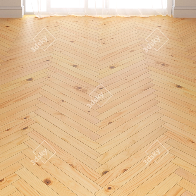 Classic Pine Parquet: Two Layouts 3D model image 1