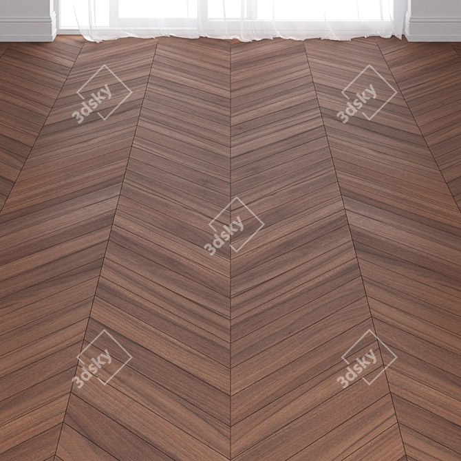 Smoky Nut Parquet Board: Pro-Quality Flooring 3D model image 1