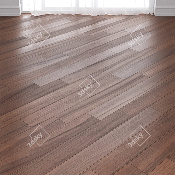 Smoky Nut Parquet Board: Pro-Quality Flooring 3D model image 2